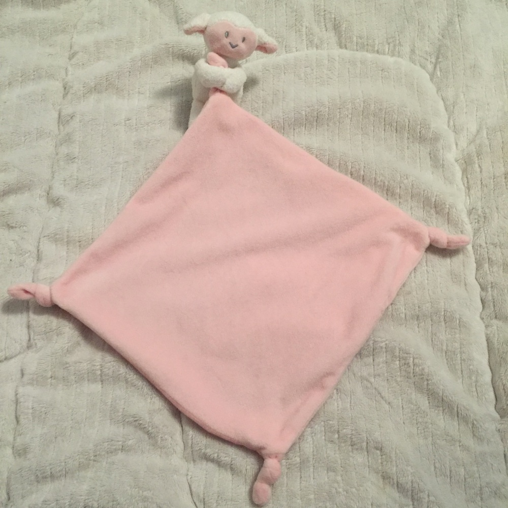 Petit Lem Firsts Lamb Sheep Pink White Baby Plush Security Blanket Lovey (2014)